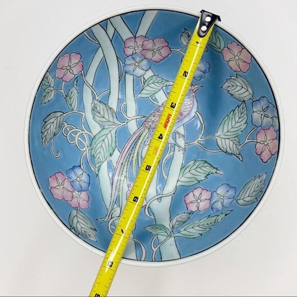 Vintage WBI Chinoiserie Blue Pink Decorative Bowl - Picture 10 of 11